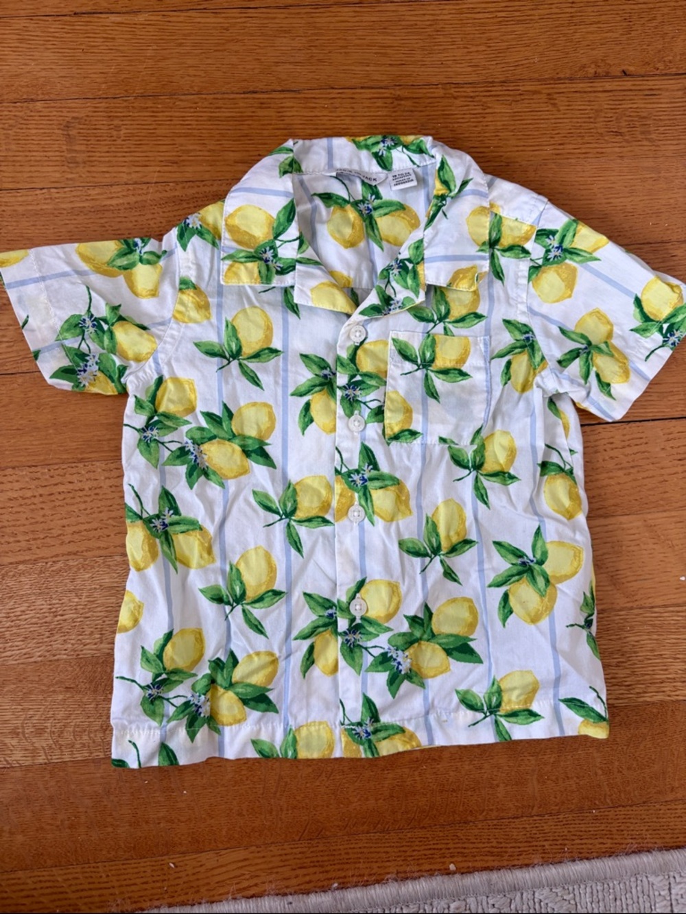 Janie and Jack Yellow Lemon Print Button-Down Shirt